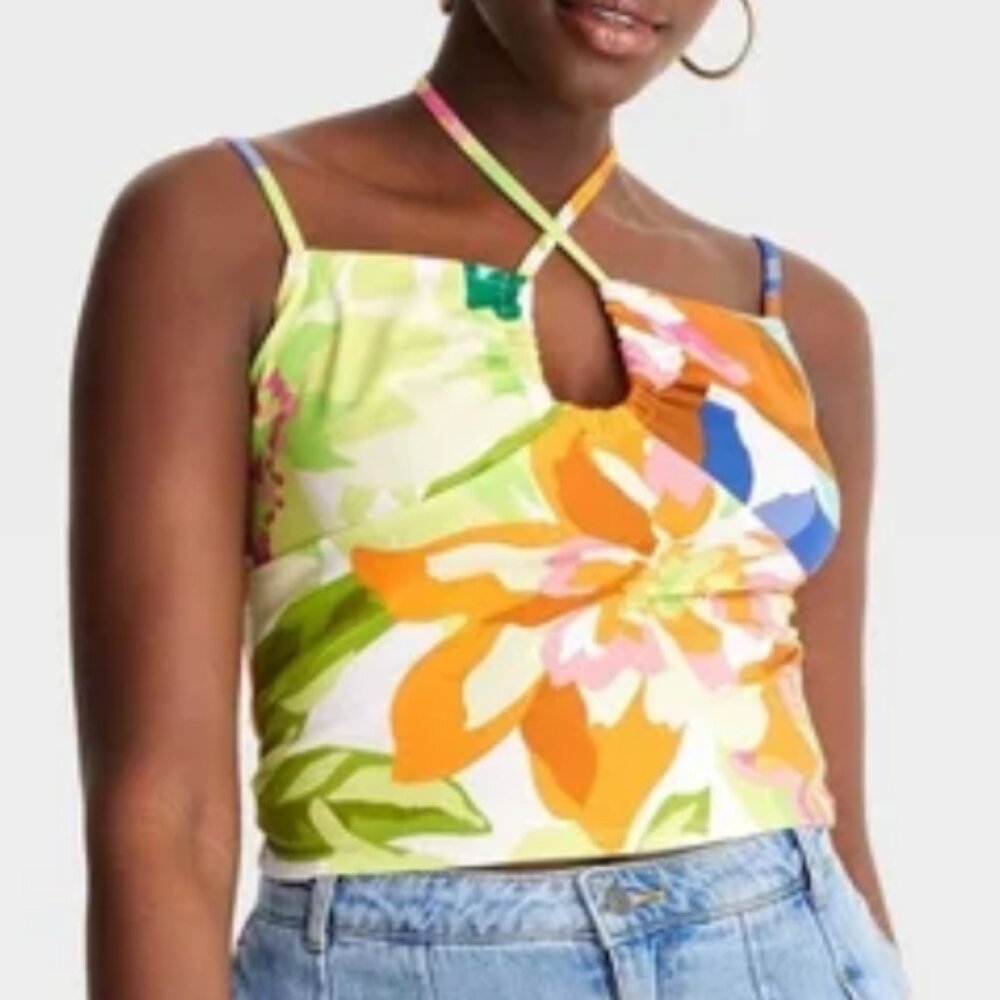 Alani Noelle Floral Strappy Tank Top NWT Size LARGE
